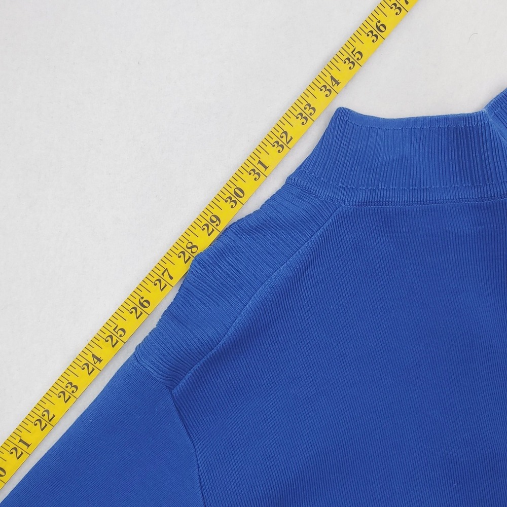Vintage St. Croix Sweater Men Large Blue Quarter Zip Pullover Mock Neck Made USA - Picture 14 of 15